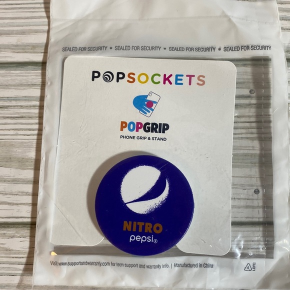 Pepsi Other - Popsocket PopGrip Phone Stand Nitro Pepsi Draft Cola Promo Blue/White Logo